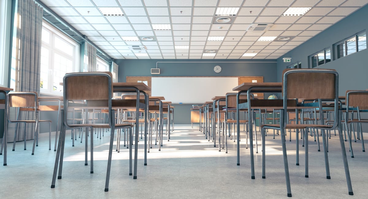 Bright modern classroom with natural light